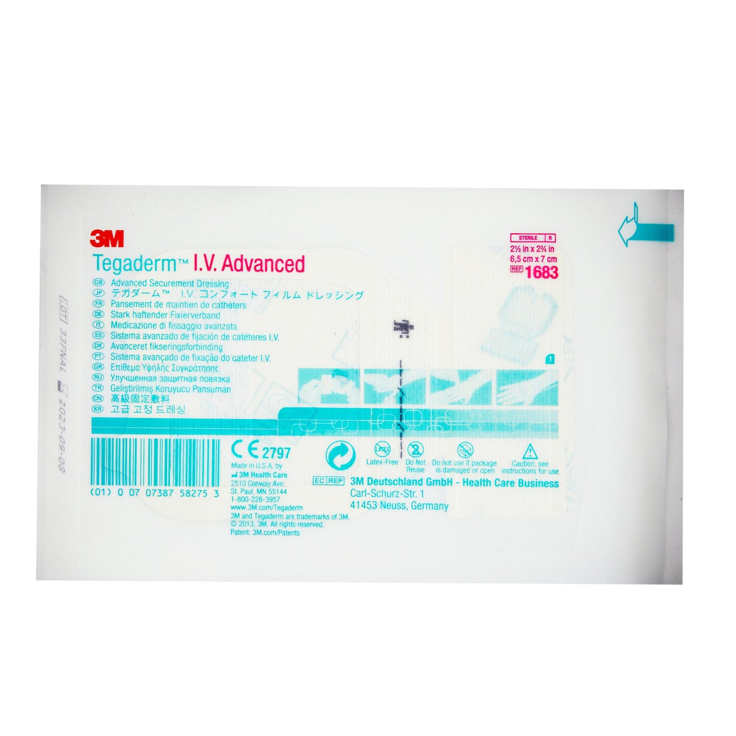 DRESSING, TEGADERM 2 1/2X2 3/4(100/BX 4BX/CS) 3M