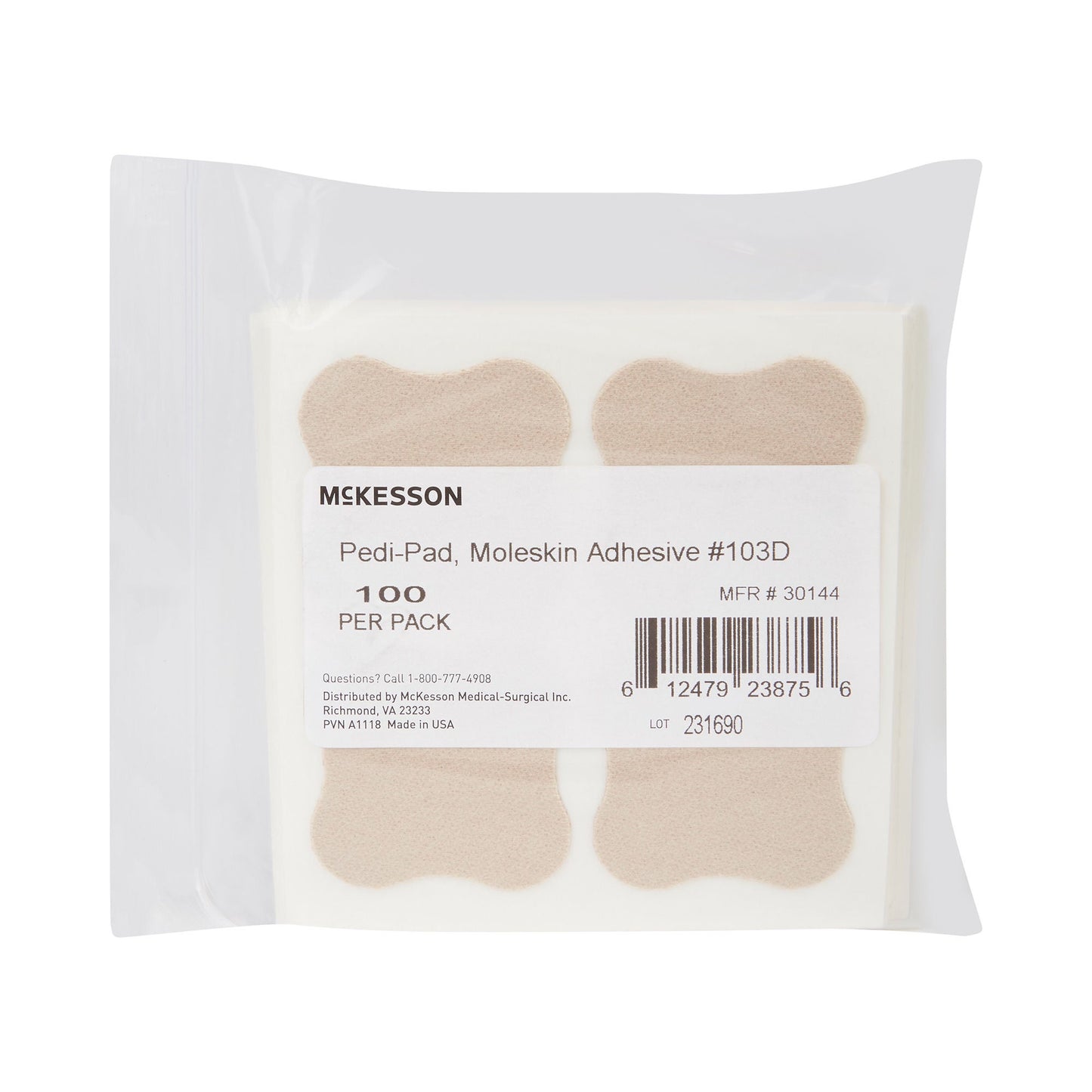 PEDI-PAD, MOLESKIN ADH TAN #100/PK 10PK/CS)