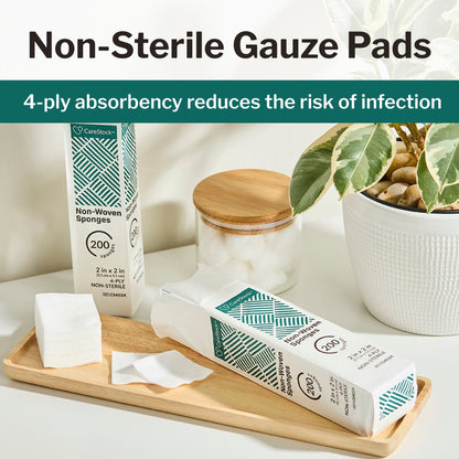 SPONGE, GAUZE N/WOVN 4PLY N/S 2X2" (200/PK 20PK/CS)