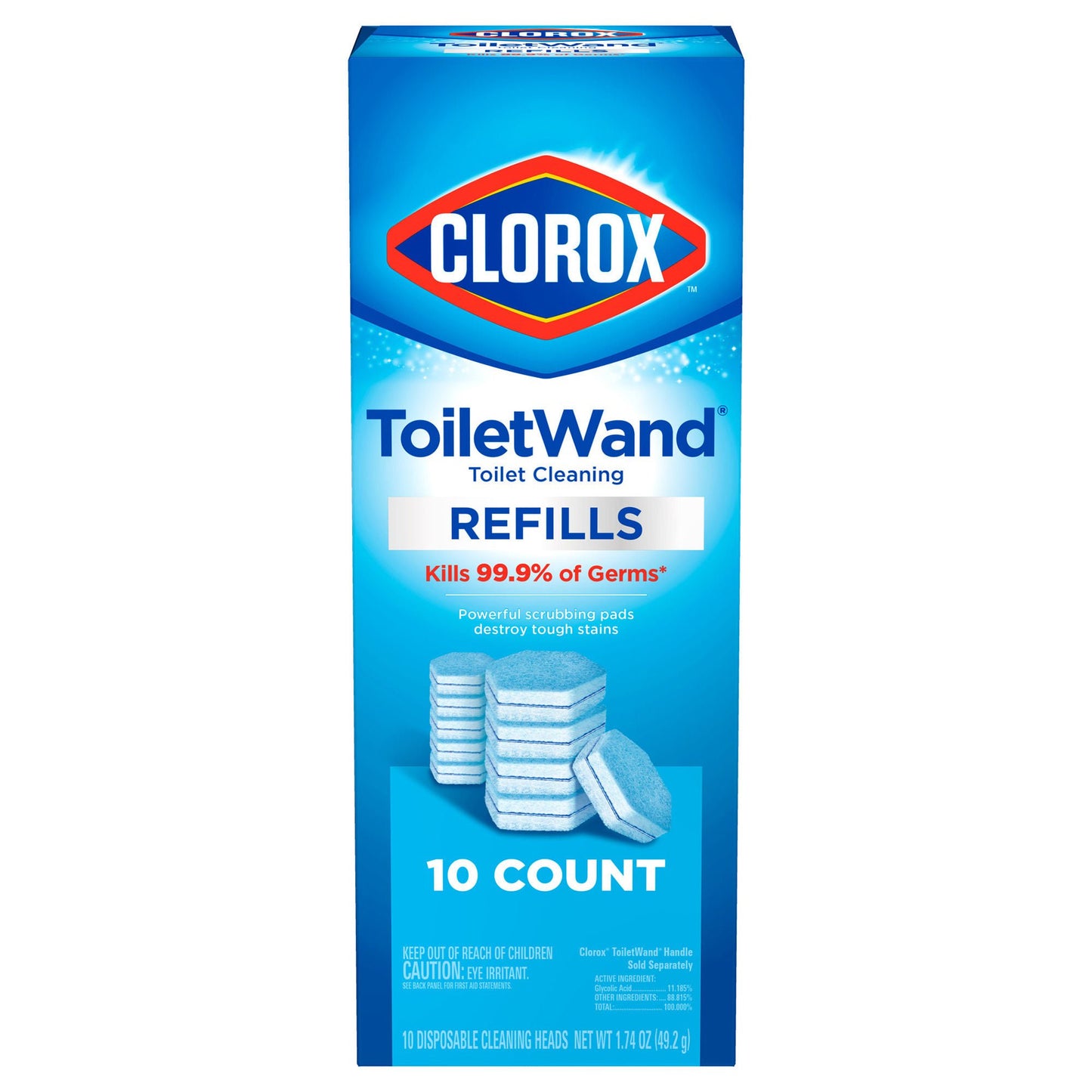 CLEANER, TOILET WAND CLOROX REFILL HEADS (10/PK 6PK/CT)