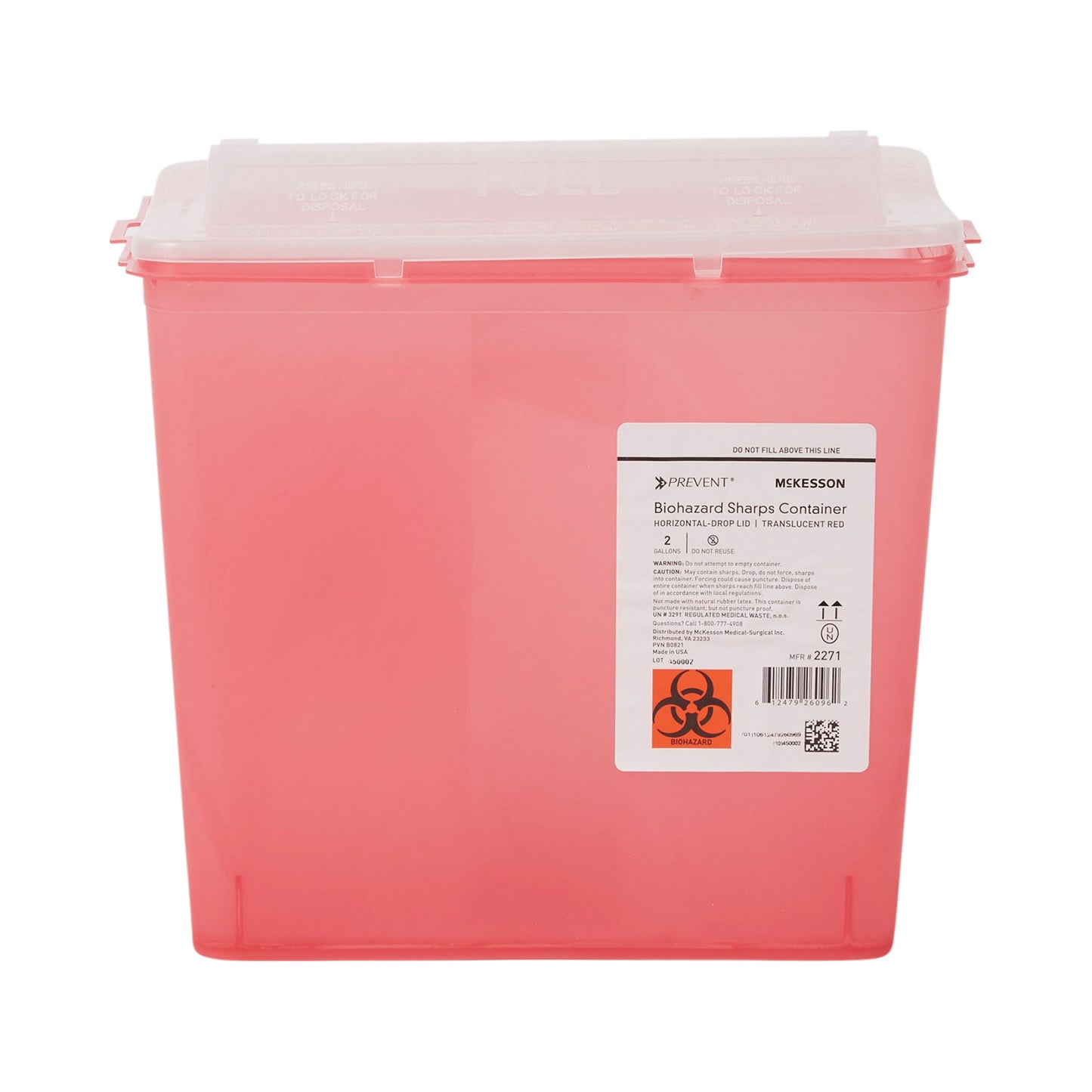 CONTAINER, SHARPS RED 2GL (20/CS)