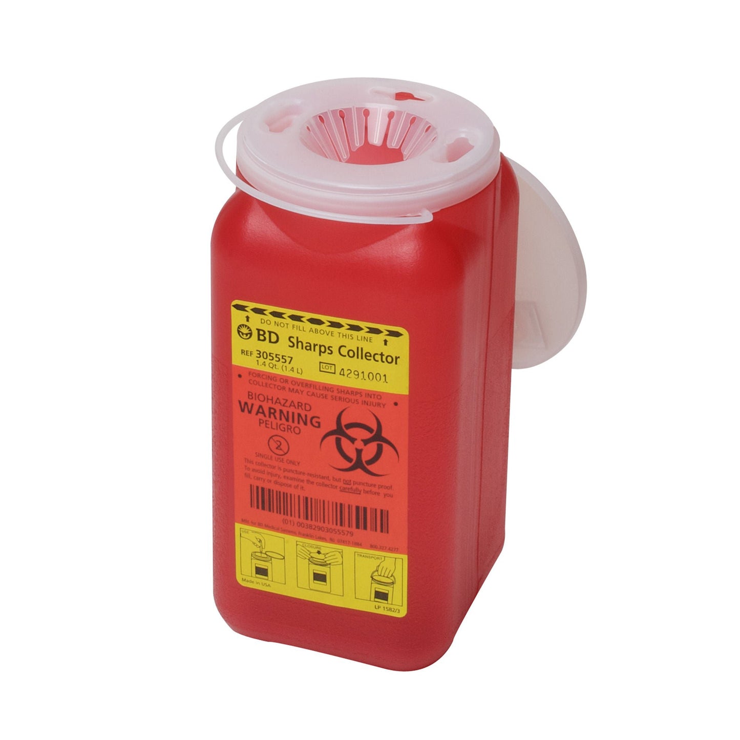 CONTAINER, SHARPS RED 1.4QT (36/CS)