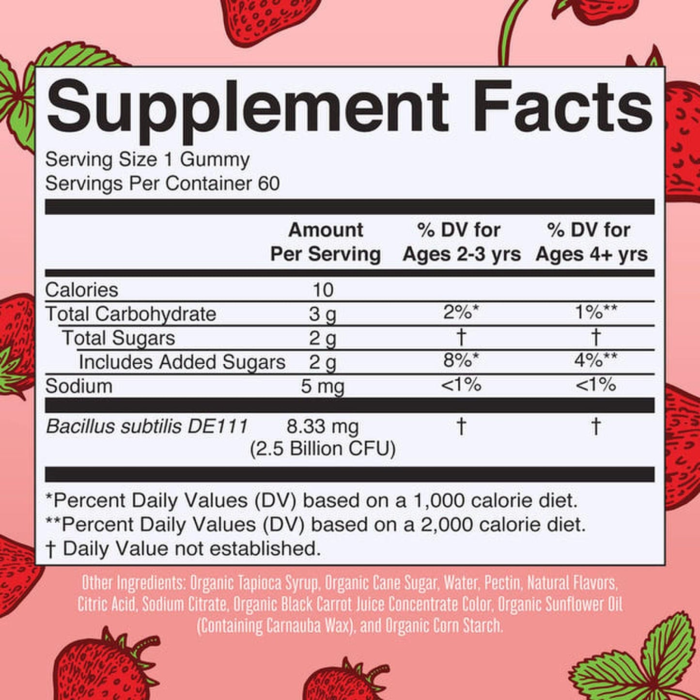 SUPPLEMENT, GUMMIE ORGANIC KIDS PROBIOTIC STRWBRY 60CT (6/CS