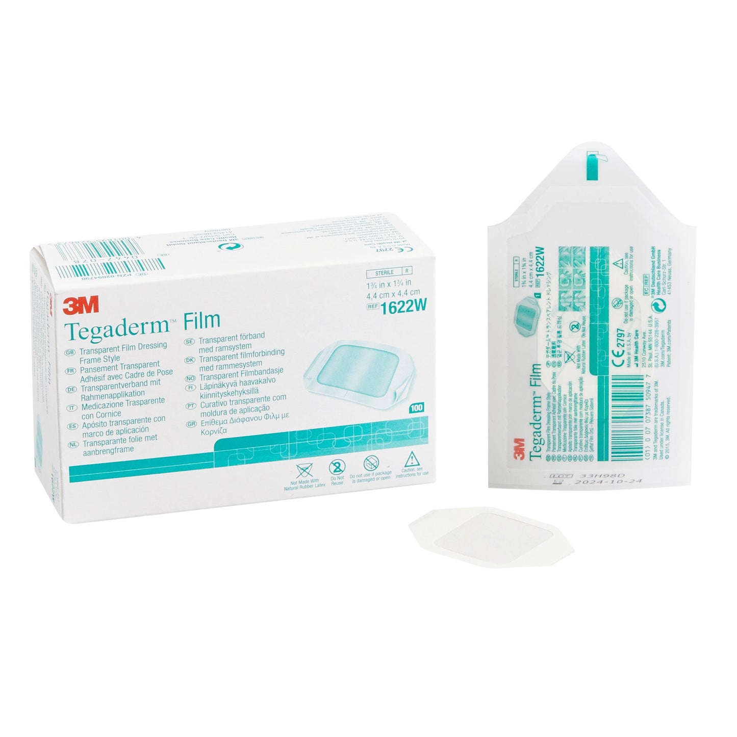 DRESSING, TRANSP TEG 1 3/4"X1 3/4" (100/BX) 3M