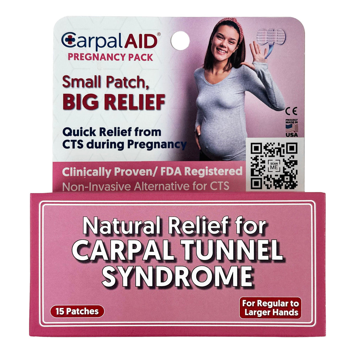 PATCH, HAND CARPAL AID PATCH PREGNANCY PK LG (15/PK 48PK/CS)