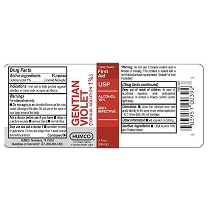 GENTIAN VIOLET, TOPICAL SOL ANTISEPTIC 1% 2OZ