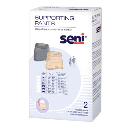 UNDERWEAR, SENI SUPPORTING NUDE/BLK LG (2/PK 16PK/CS)