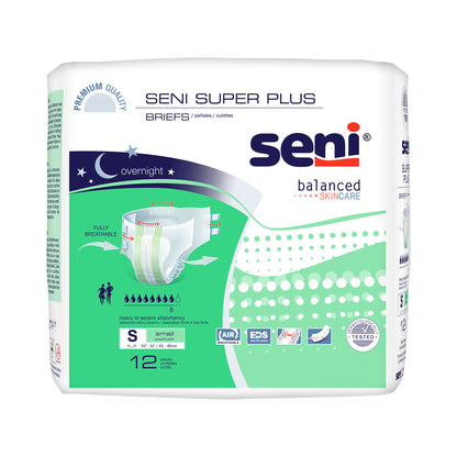 BRIEF, INCONT SENI SUPER PLUS SM 22"-31" (12/PK 4PK/CS)