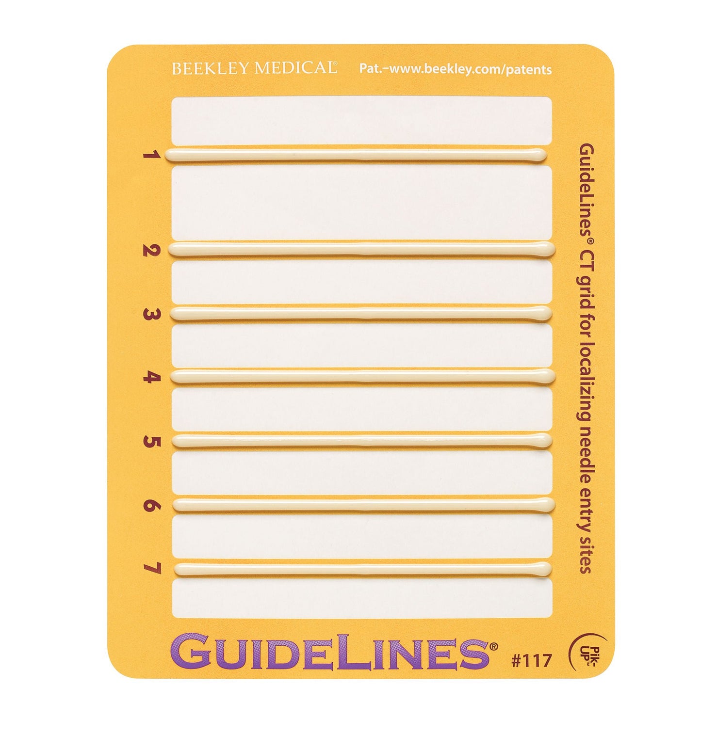 GRID, CT BIOPSY GUIDELINES W/7RADIOPAQUE LNS 4"X5" (20/CS)