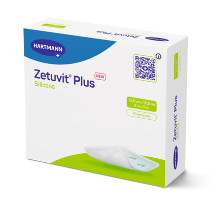 DRESSING, SUPER ABSRB SIL N/BRDR ZETUVIT PLUS 5"X5" (10/BX)
