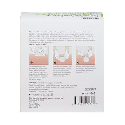 FOAM, ADH SIL W/BORDER 3"X3" (10/BX 20BX/CS)