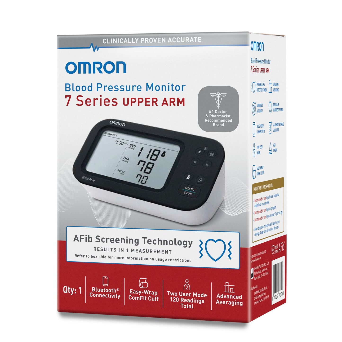 MONITOR, BP OMRON 7 SERIES UPPER ARM W/EASY WRAP (10/CS)