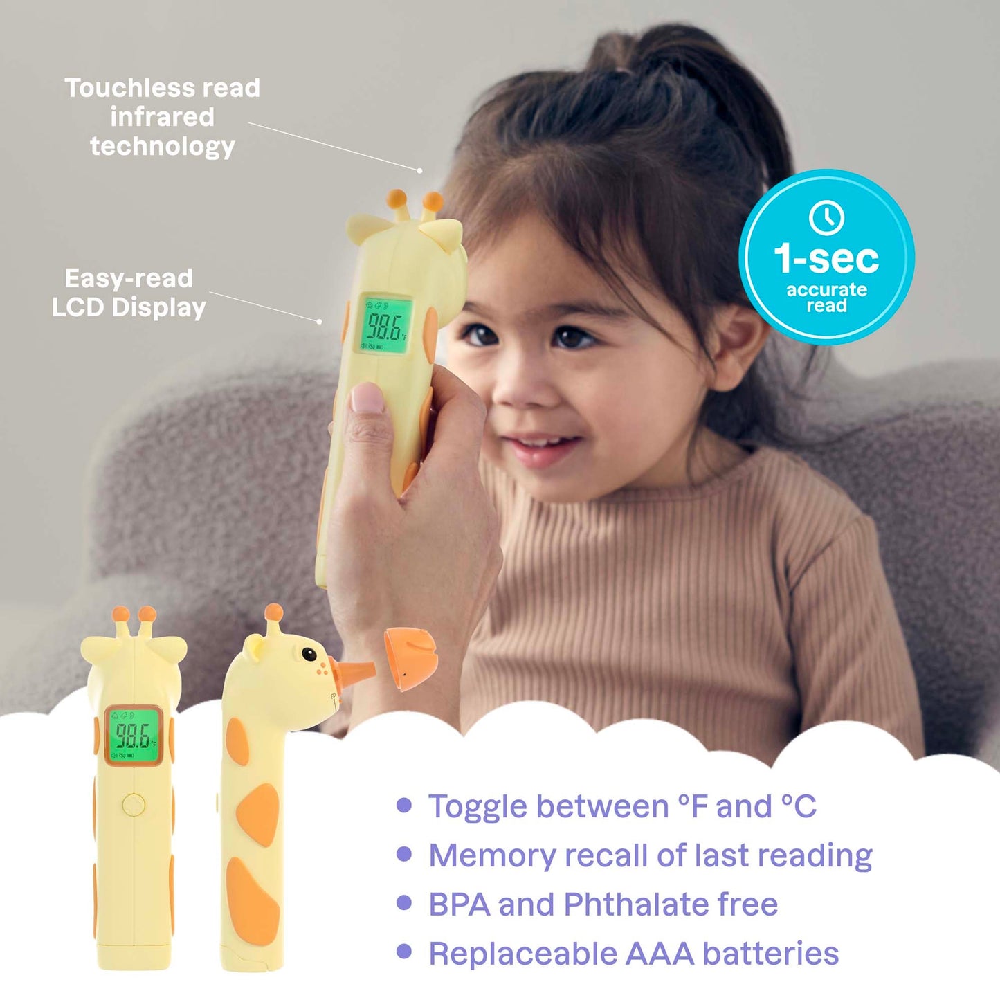 THERMOMETER, INFRARED 3-IN-1 GIRAFFE (12/CS)