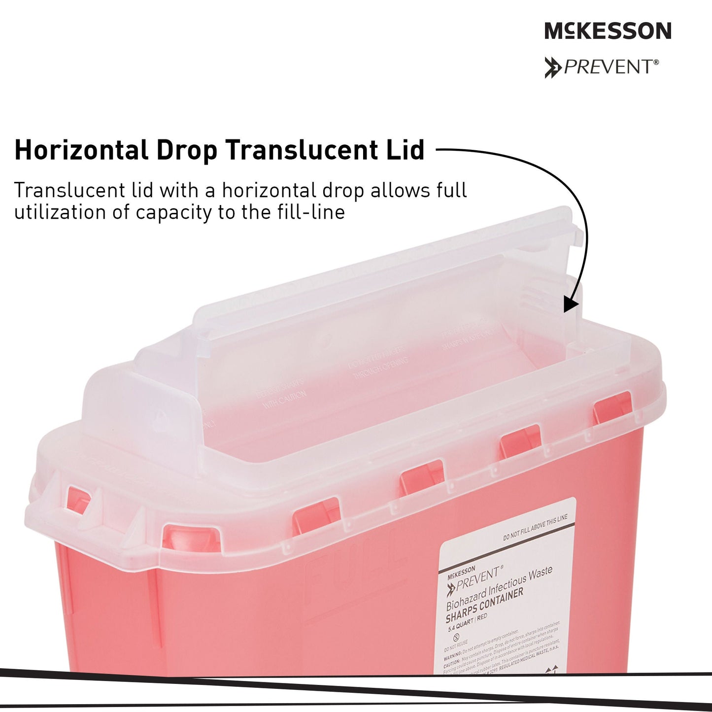 CONTAINER, SHARPS RED 5.4QT WALL MOUNT (20/CS)