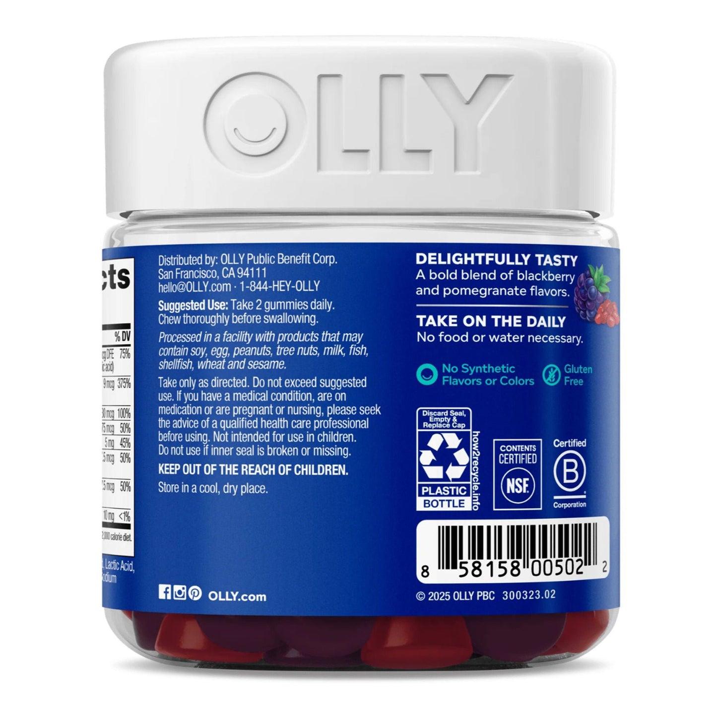 OLLY, GUMMY MENS MULTI BLK BERRY (90/BT)