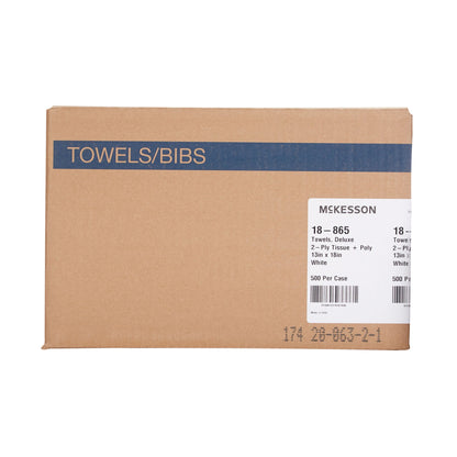 TOWEL, PRO 2PLY/POLY WHT 13X18(500/CS)