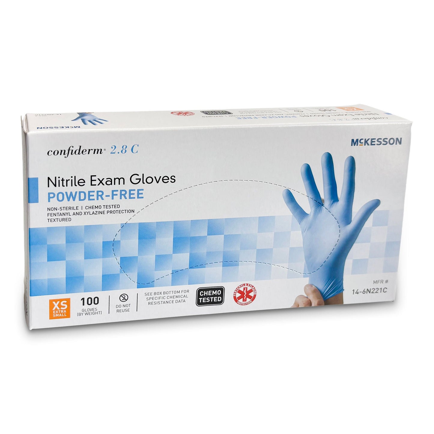 GLOVE, EXAM NITRL XSM N/S CONFIDERM 2.8C (100/BX 10BX/CS)