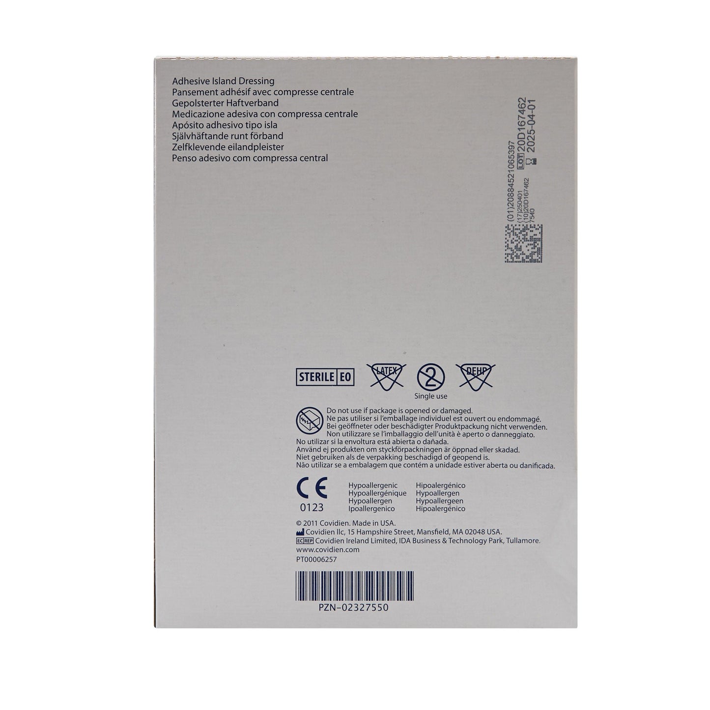 DRESSING, TELFA ISLAND 4"X5" (25/CT) KENDAL