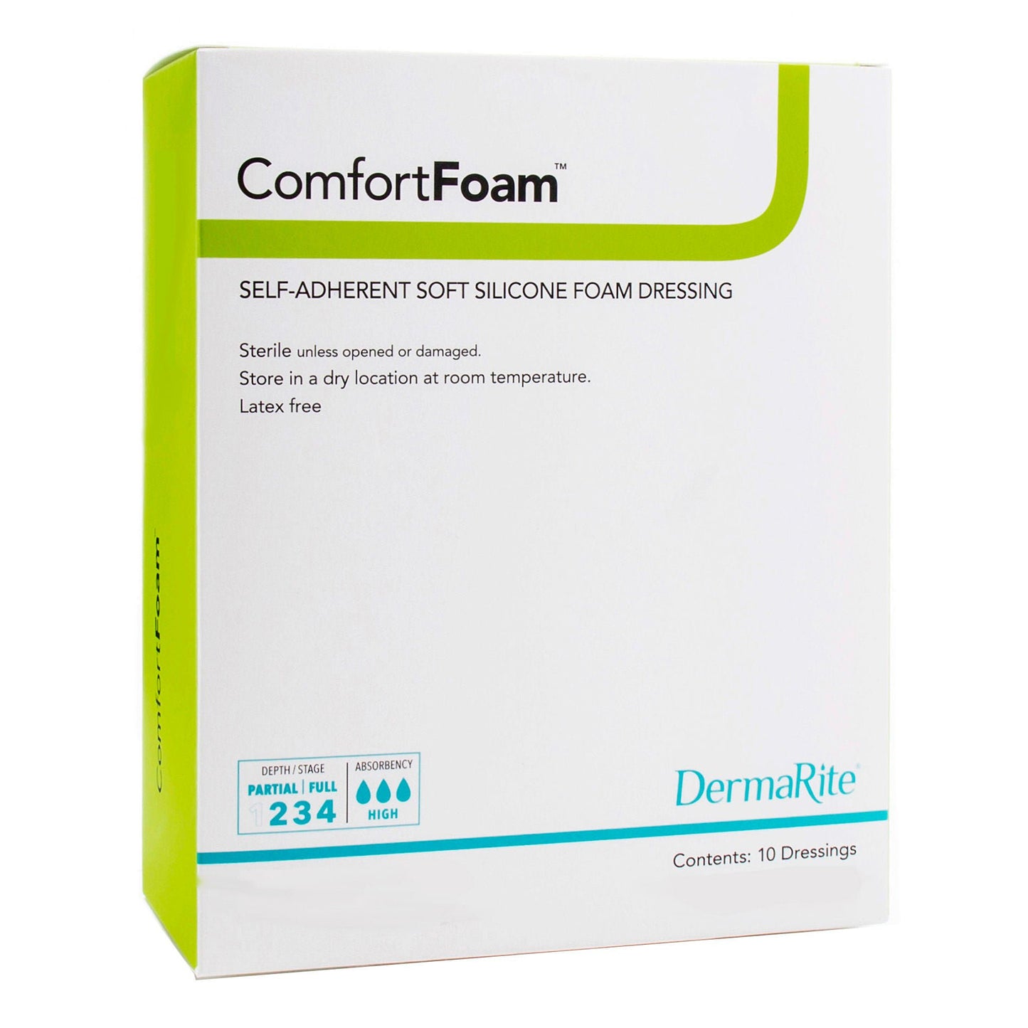 DRESSING, WOUND CMFRT FM SIL ADH W/O BORDER 4"X8" (5/BX)