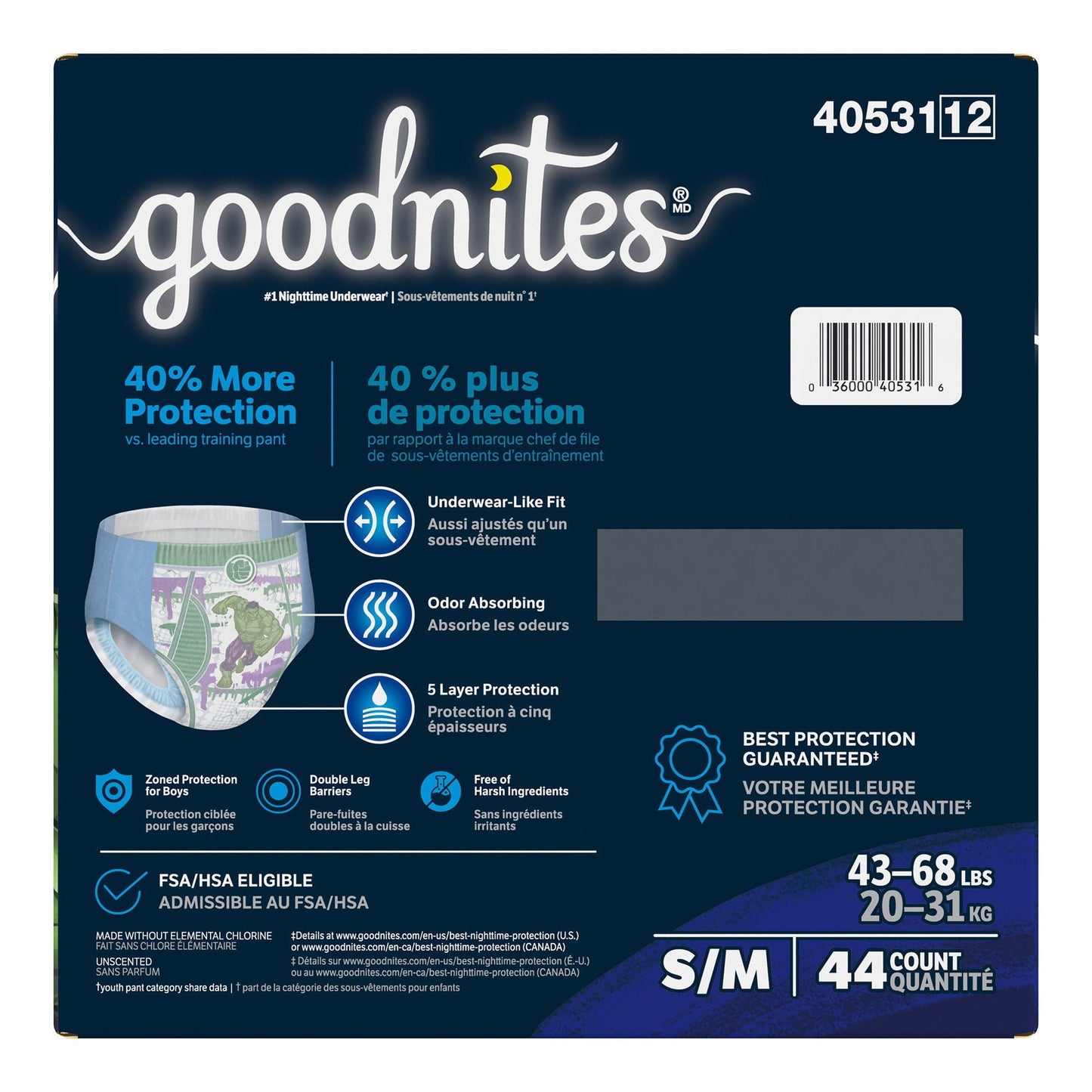 GoodNites® Absorbent Underwear for Boys, Small / Medium