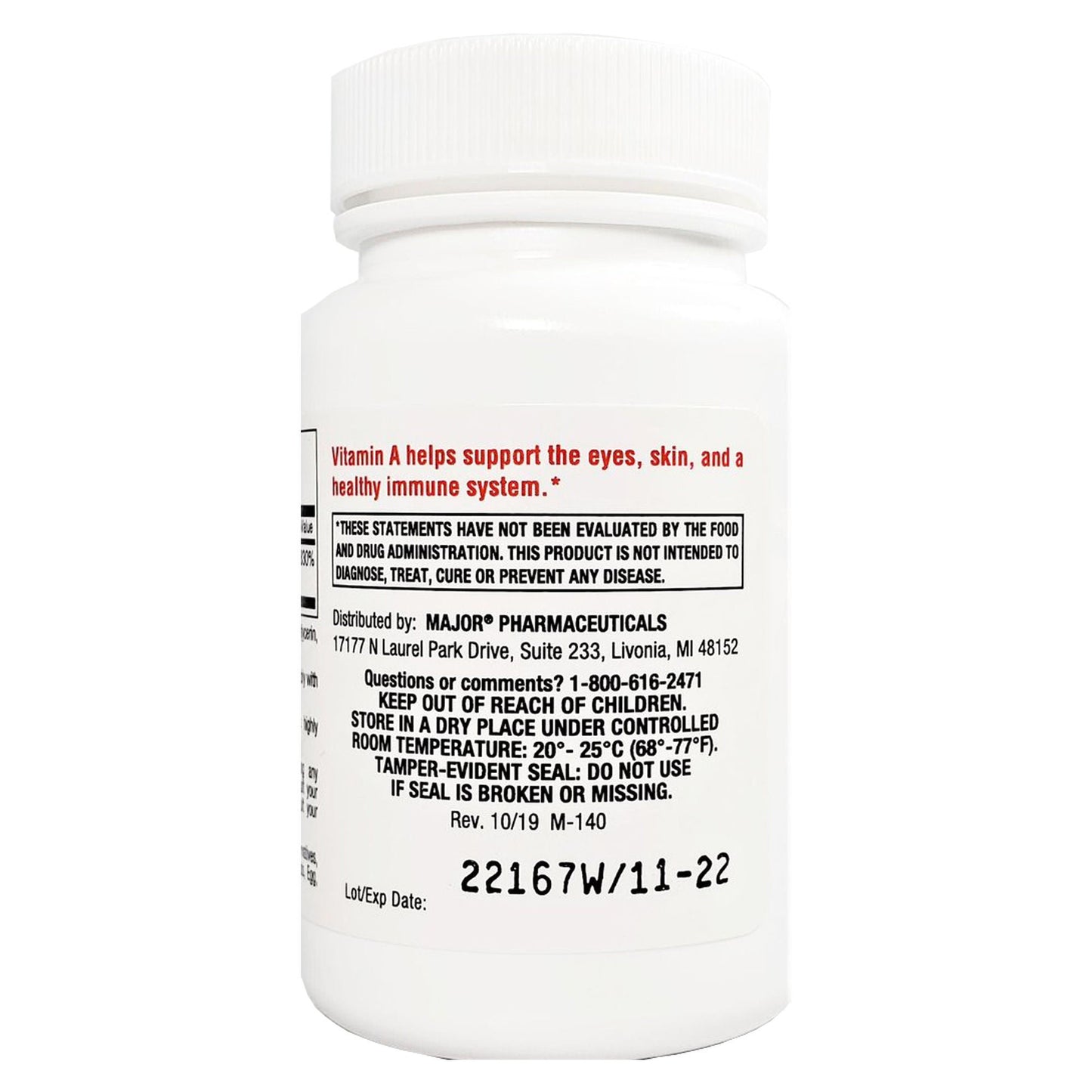 VITAMIN A, CAP 10MIU (100/BT)