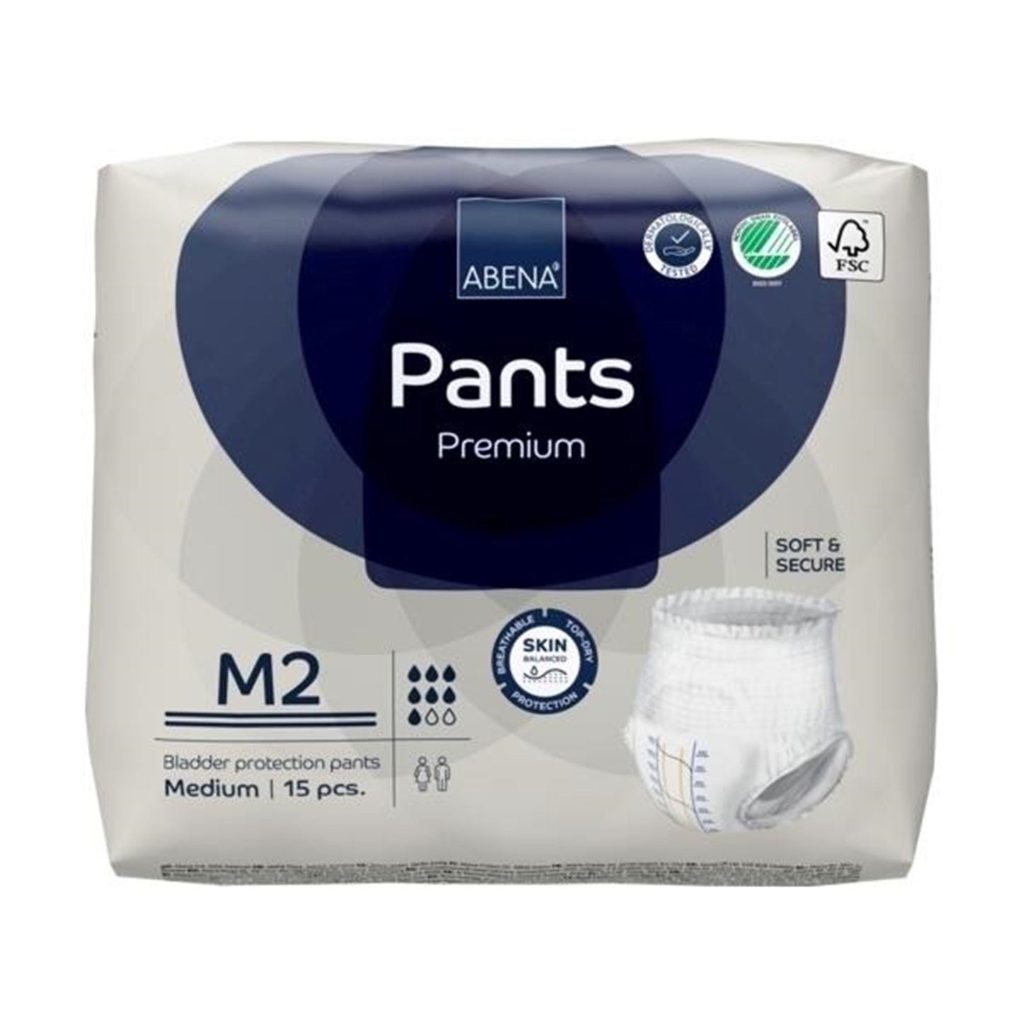 UNDERWEAR, INCONT ABENA PROT PREM M2 MED (15/PK 6PK/CS)