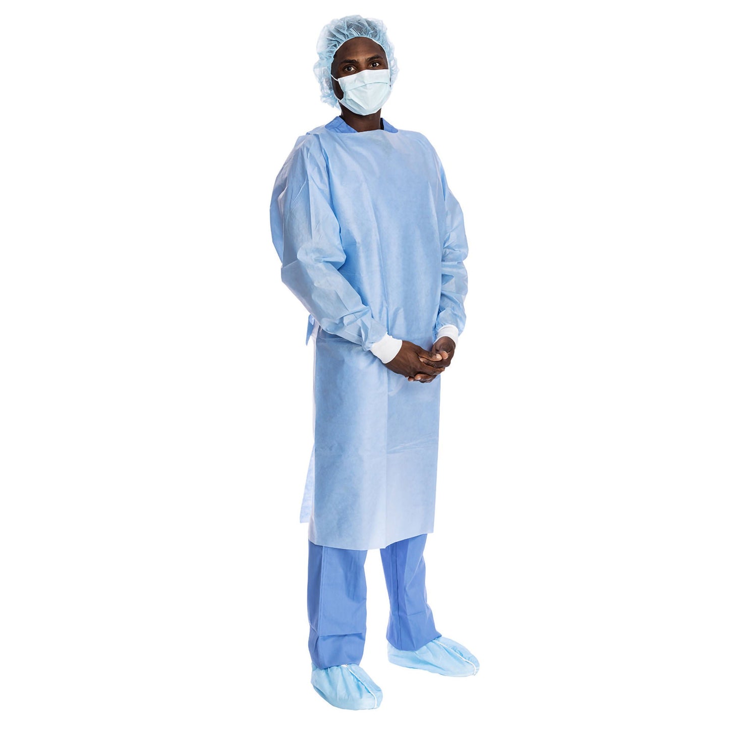 GOWN, IMP KNIT CUFF BLU (10/PK10PK/CS)