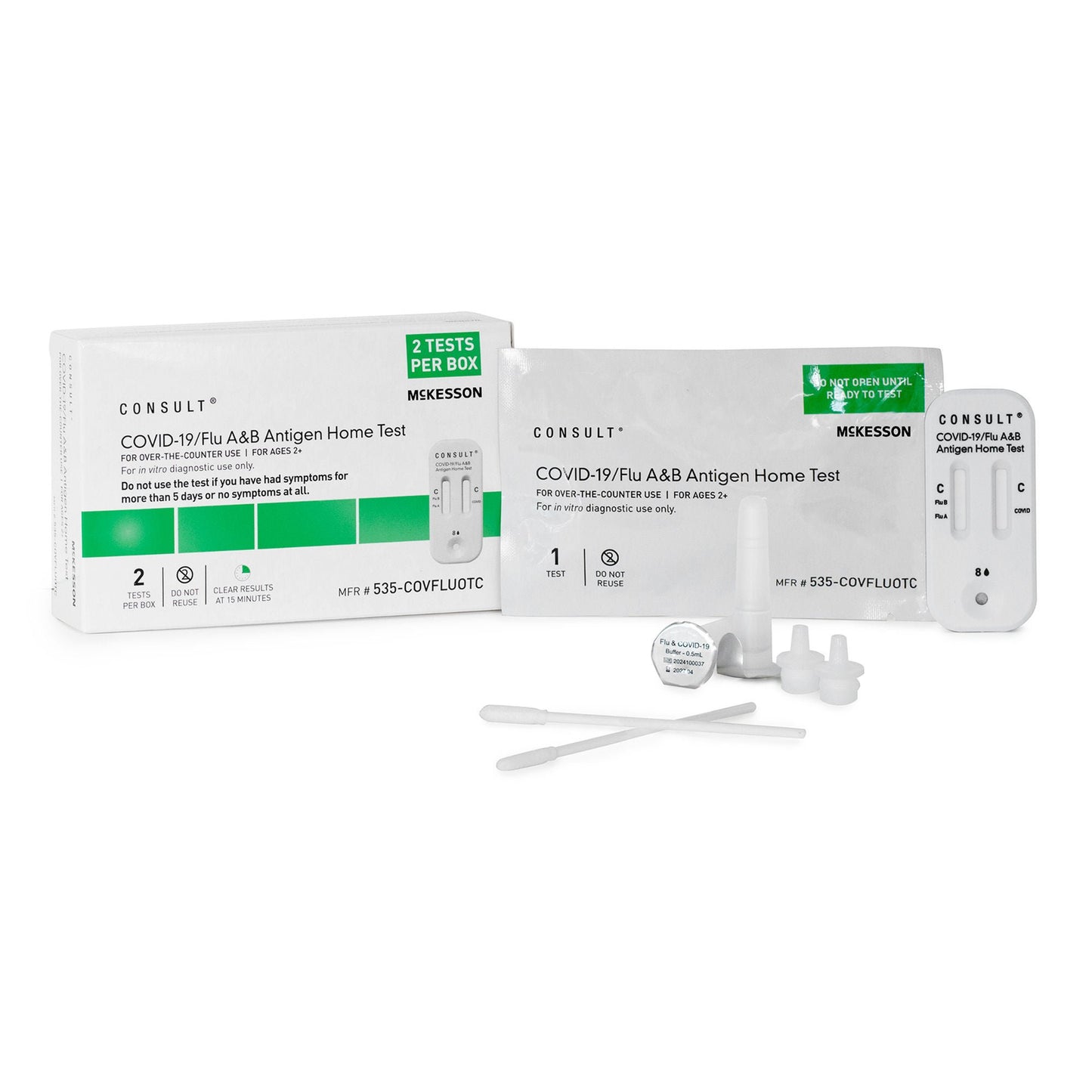 TEST KIT, COVID FLU A&B ANTIGEN OTC (2TESTS/BX 300BX/CS)
