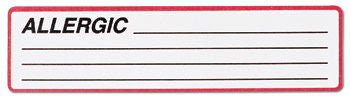 LABEL, ALLERGY WHT/RED 1 3/8"X5 3/8" (200/RL)