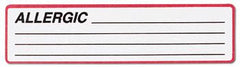LABEL, ALLERGY WHT/RED 1 3/8"X5 3/8" (200/RL)
