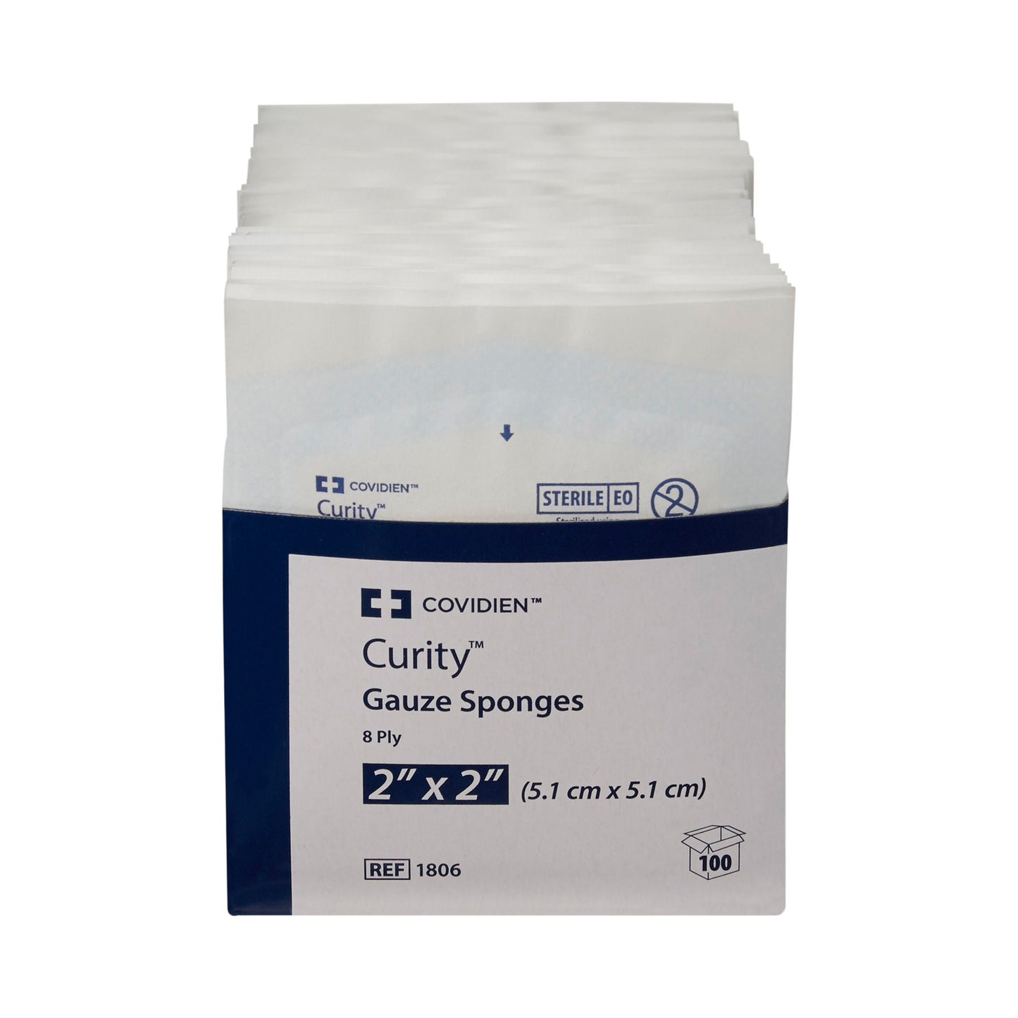SPONGE, GAUZE 8PLY STR 2"X2" (2/PK 50PK/TR)