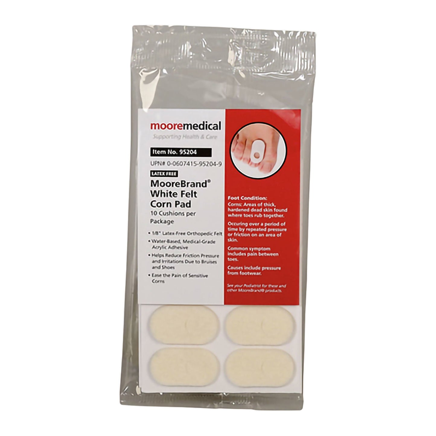 PEDI-PAD, ADH FELT RP 101A 1/8" (10/PK 48PK/CS)