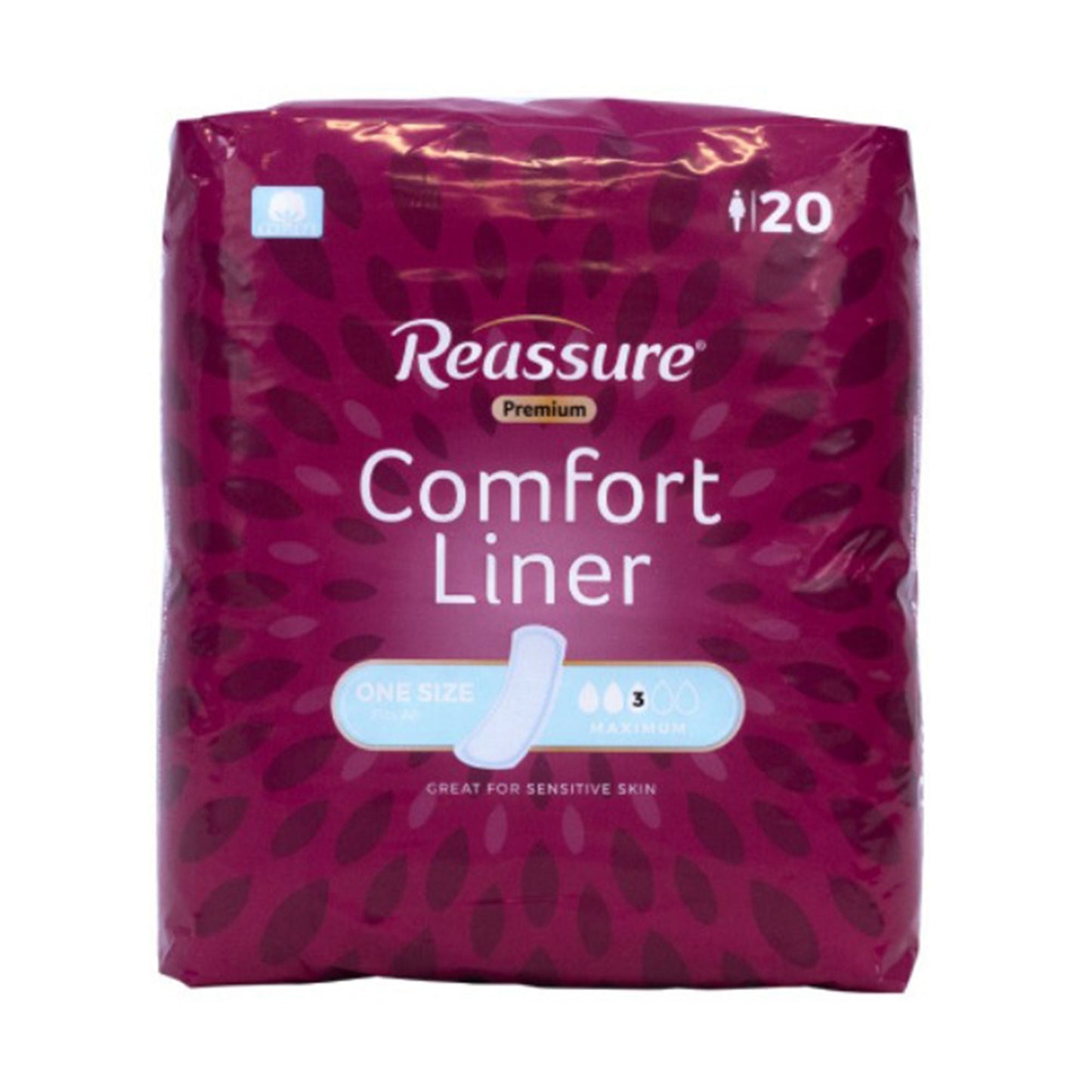 LINER, INCONT REASSURE PREM COTTON COMFORT (20/BG 6BG/CS)