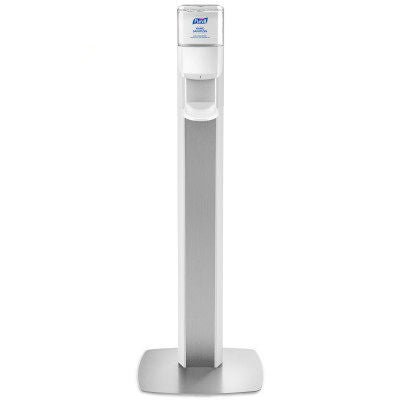DISPENSER, SANITIZER FLOOR STAND ES8 WHT W/SILVER PANEL