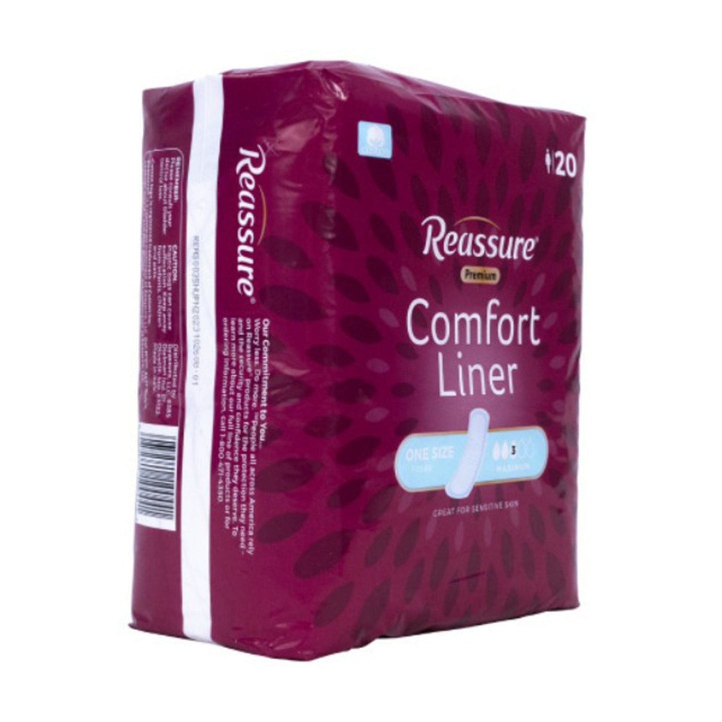 LINER, INCONT REASSURE PREM COTTON COMFORT (20/BG 6BG/CS)