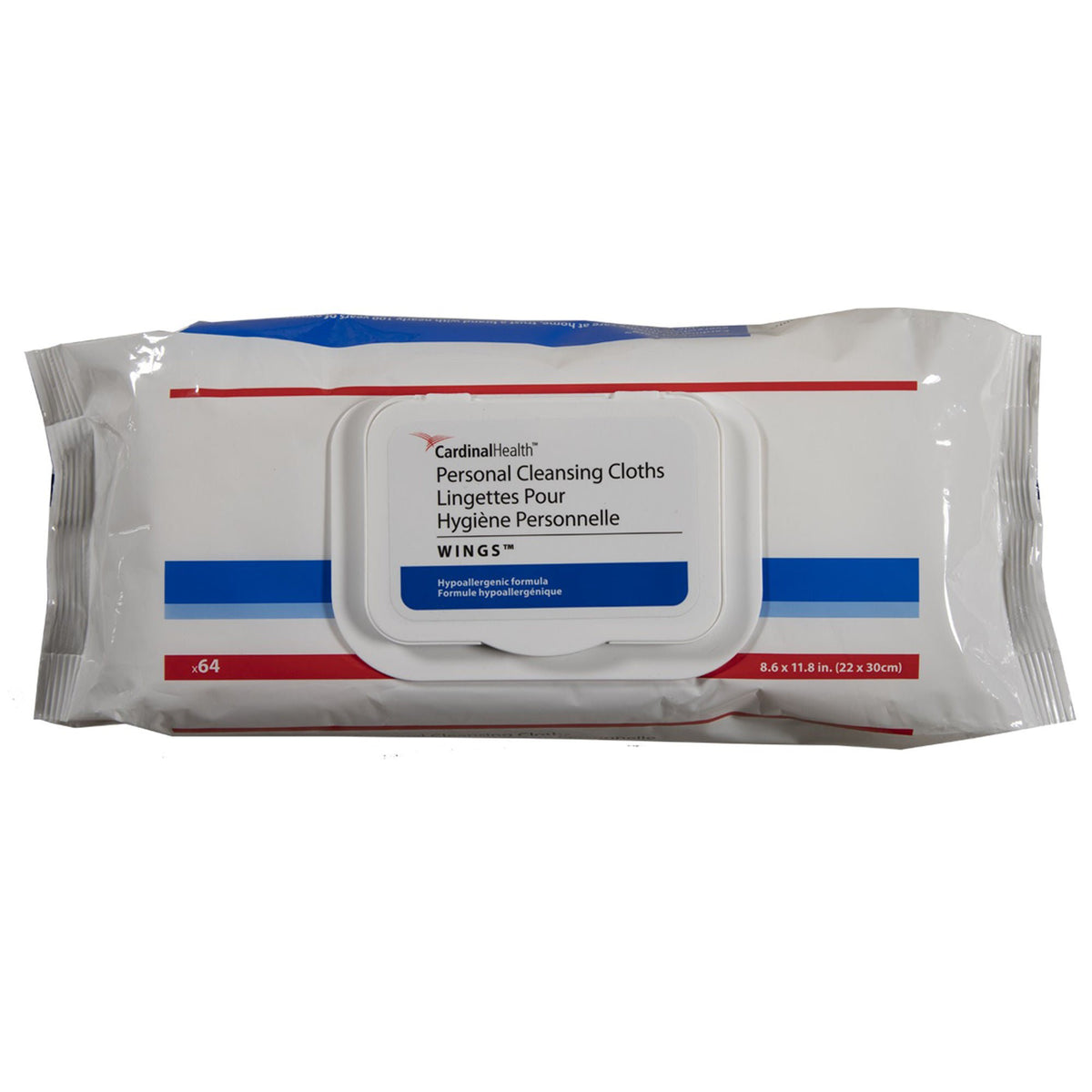 WIPE, CLEANSING CLOTH WINGS PERSONAL (64/PK 12PK/CS)