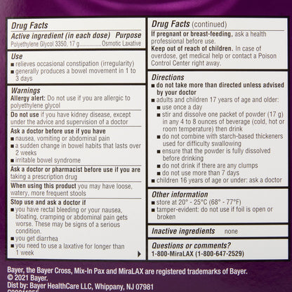 MIRALAX SACHET, PWD 17GM (24/BX) 9SCHRN
