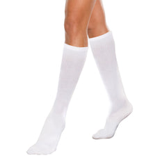 SOCK, COMPRESSION THERAFIRM KNEE-HIGH WHT 10-15MMHG MED