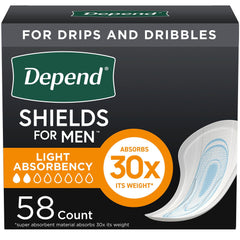 PAD, DEPEND SHIELDS MEN REG (58/PK 3PK/CS)