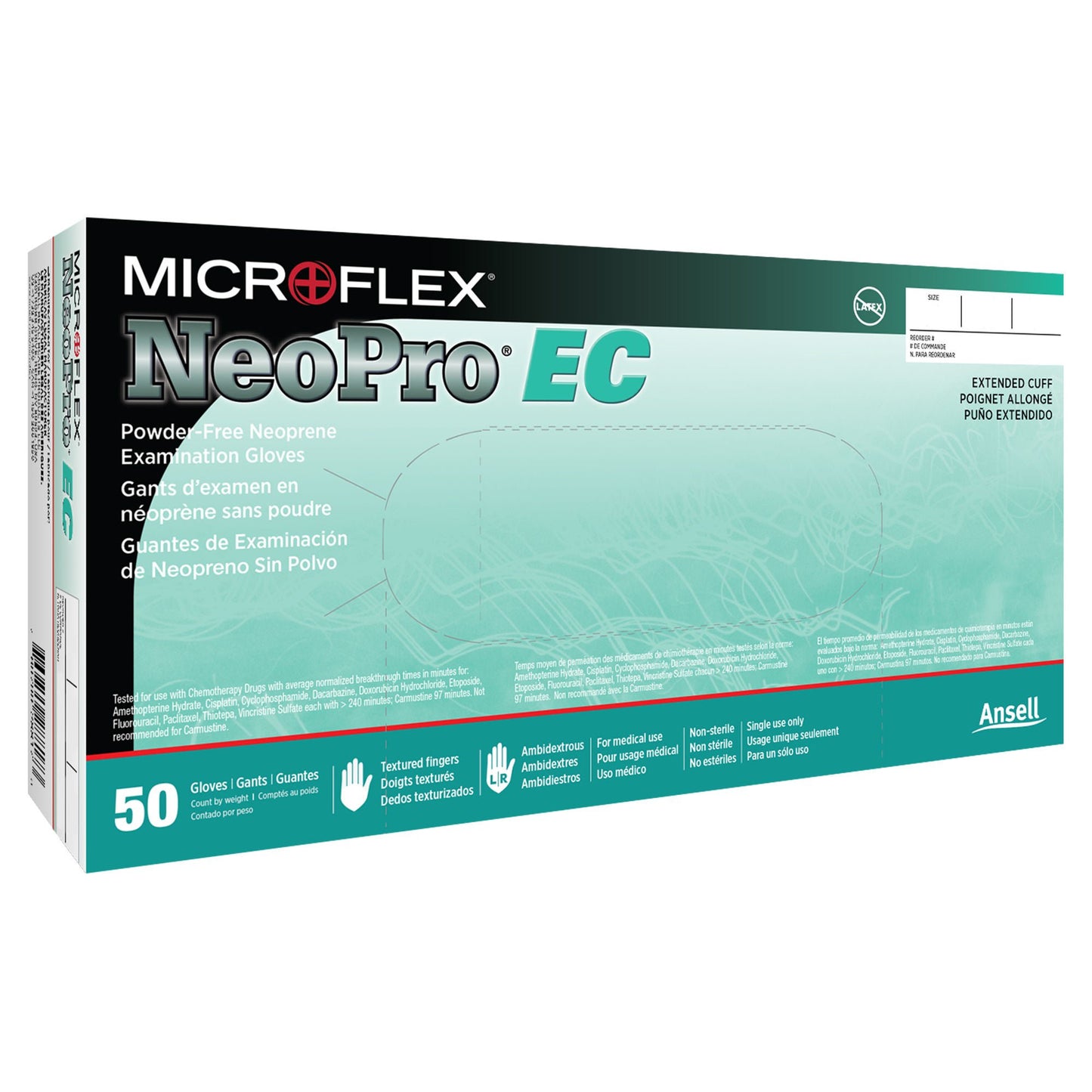 GLOVE, EXAM PLYCHPRN LG N/S EXTCF CHEMO (50/BX 10BX/CS)