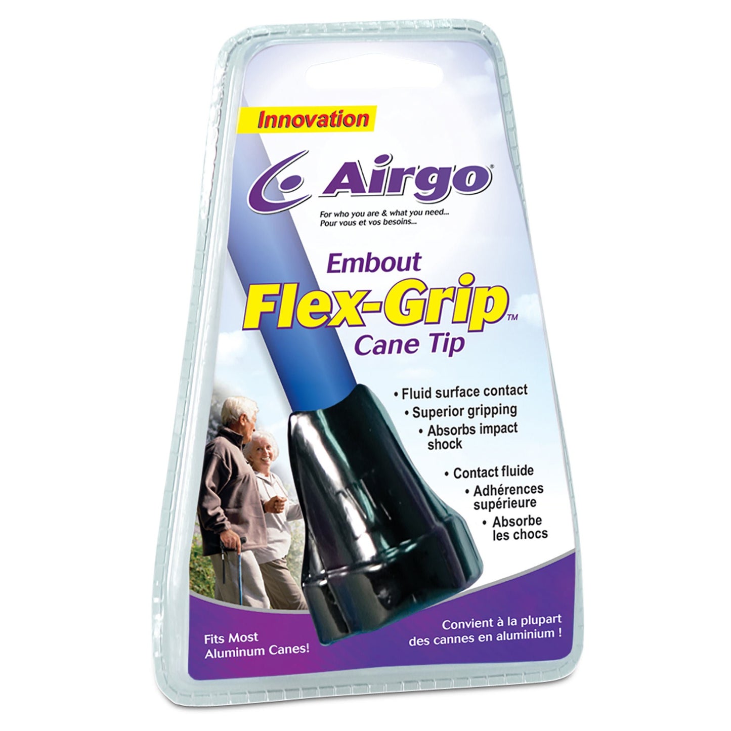 CANE TIP, AIRGO FLEX-GRIP BLACK