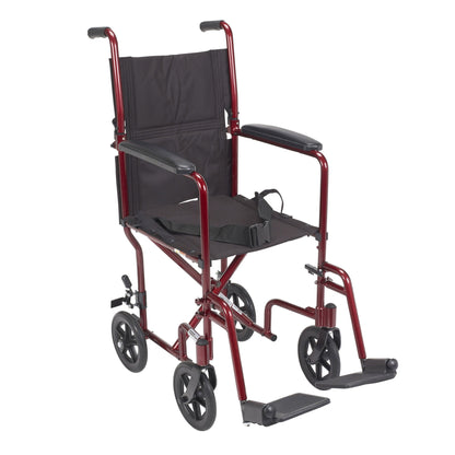 CHAIR, TRANSPORT ALUM RED 17" D/S