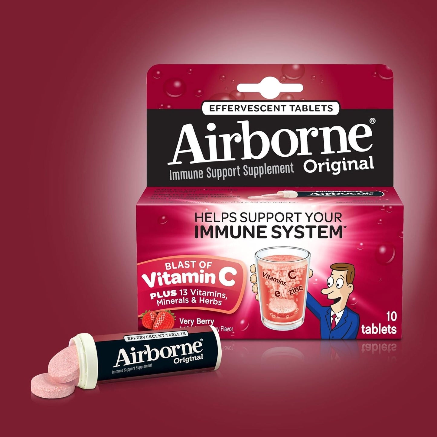 AIRBORNE, TAB VERY BERRY (10/BX)