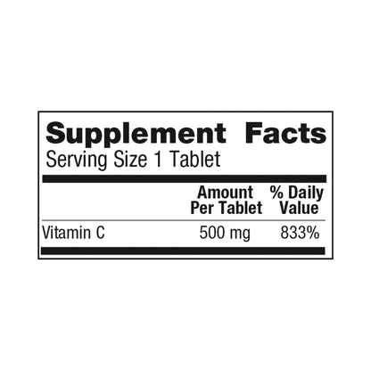 VITAMIN C, TAB 500MG (500/BT 12BT/CS)