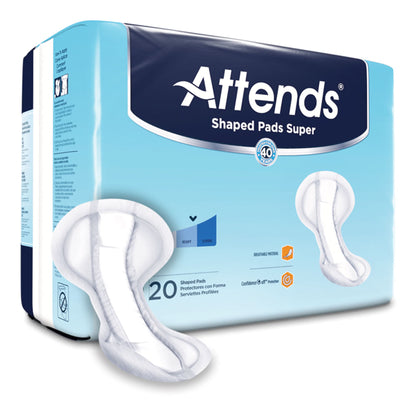 PAD, ATTENDS SUPER SHAPED (20/PK 4PK/CS)