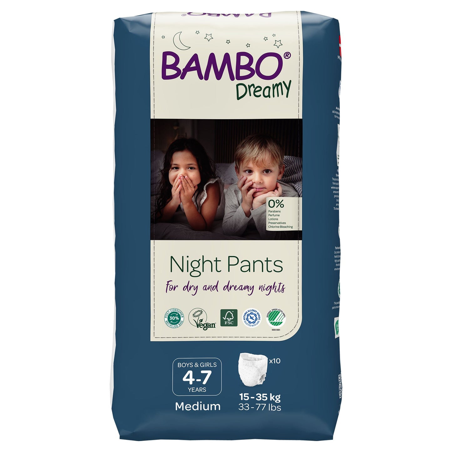 PANTS, TRAINING BAMBO NATURE DREAMY 4-7YRS (10/PK 6PK/CS)