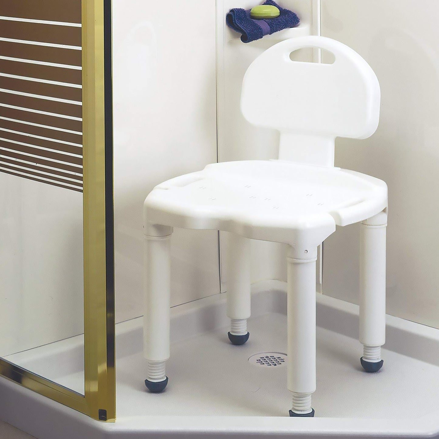 BENCH, BATH UNIV W/BK (1/EA) CAREXH