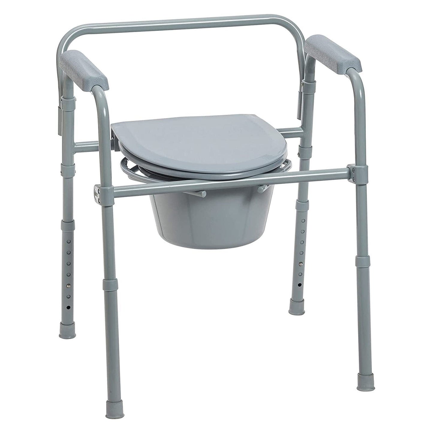 COMMODE, FOLDING W/PAIL STEEL
