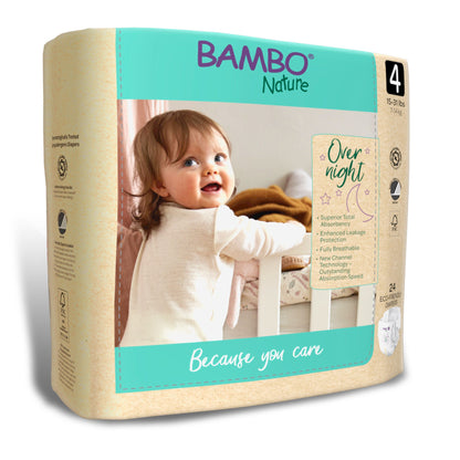 DIAPER, OVERNIGHT BAMBOO NATURE SZ4 (24/PK 4PK/CS)