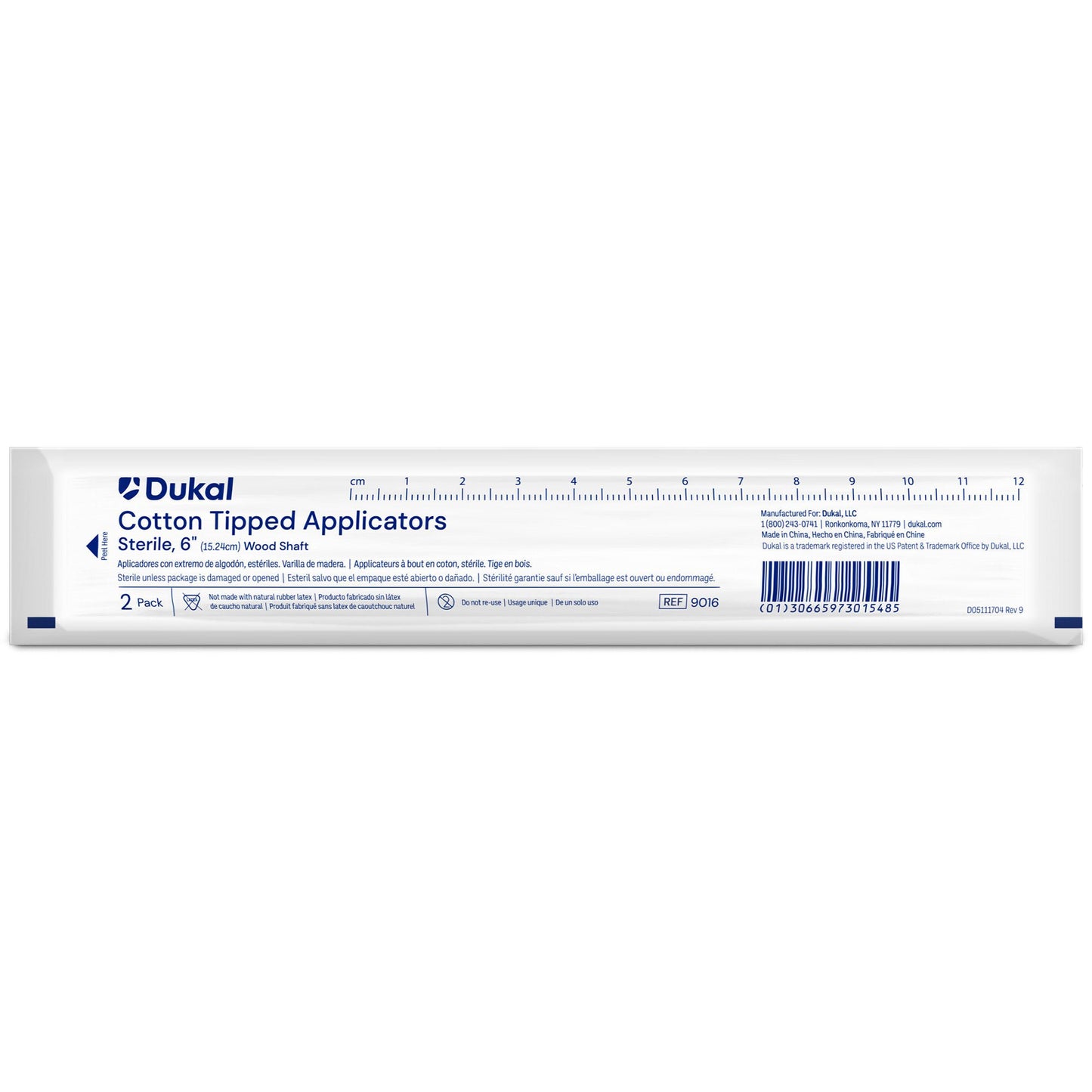 Dukal™ Sterile Swabstick, Cotton Tip, Wood Shaft